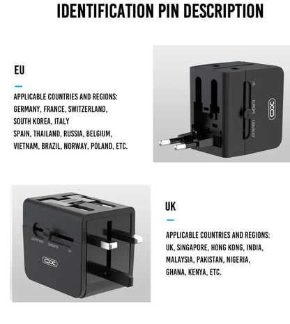 Incarcator Retea XO Design WL01 Travel, 10.5W, 2.1A, 2 x USB-A, Negru