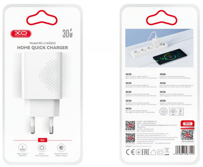 Incarcator Retea XO Design L162, 30W, 3A, 1 x USB-C, Alb