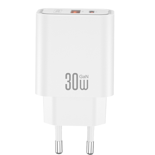 Incarcator Retea XO Design CE42, 30W, 3A, 1 x USB-A - 1 x USB-C, Alb