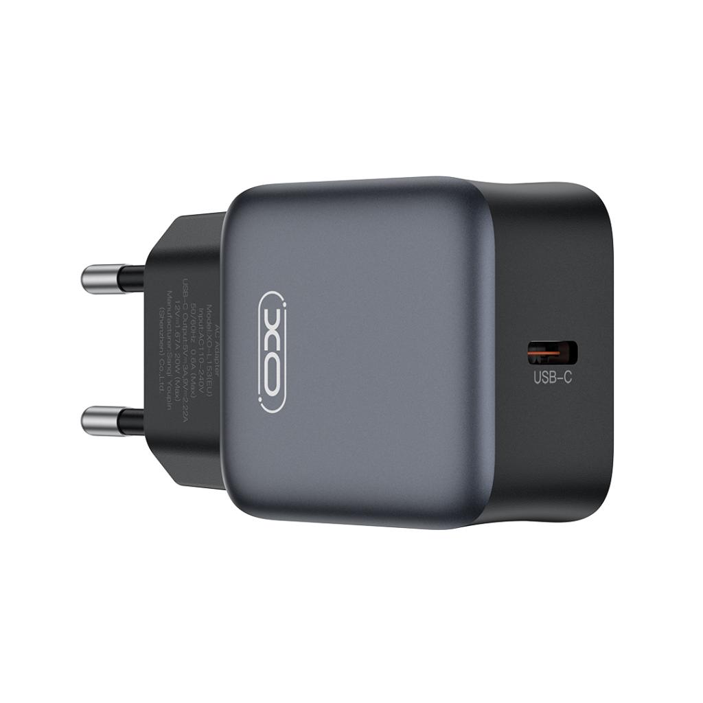 Incarcator Retea XO Design L155, 30W, 3A, 1 x USB-C, Negru