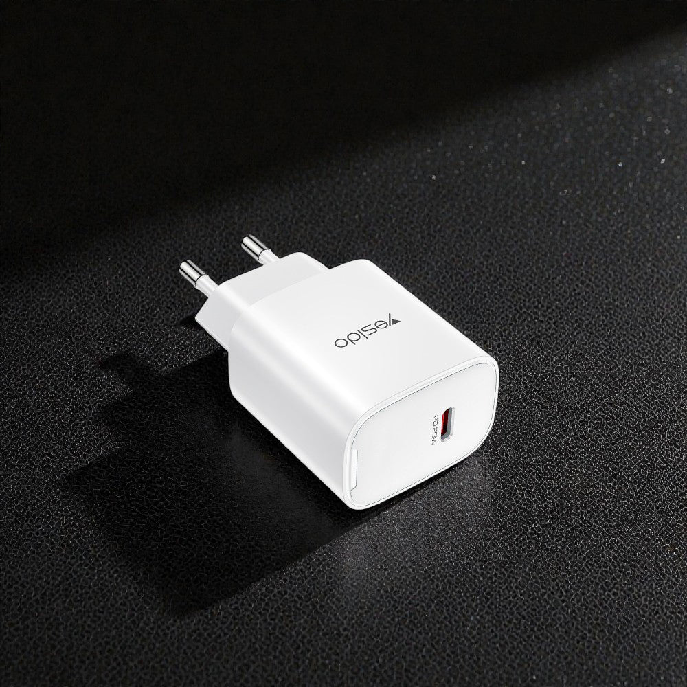 Incarcator Retea Yesido YC01E, 20W, 3A, 1 x USB-C, Alb