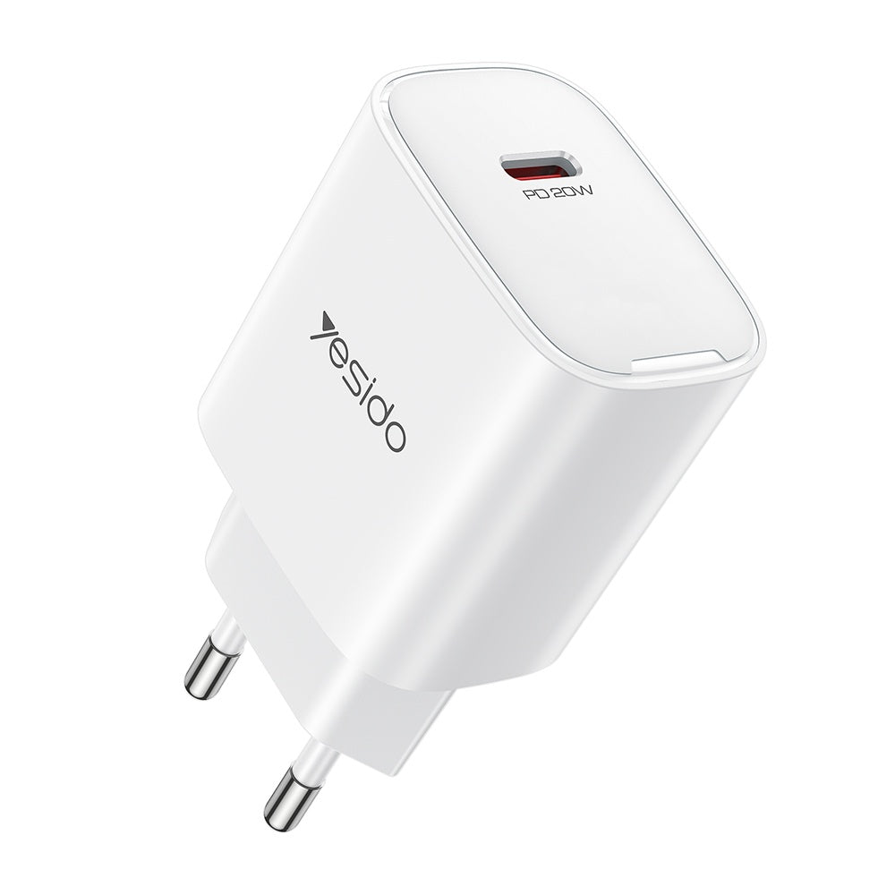 Incarcator Retea Yesido YC01E, 20W, 3A, 1 x USB-C, Alb