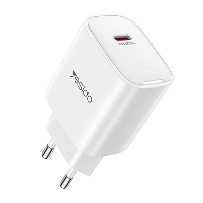 Incarcator Retea Yesido YC01E, 20W, 3A, 1 x USB-C, Alb