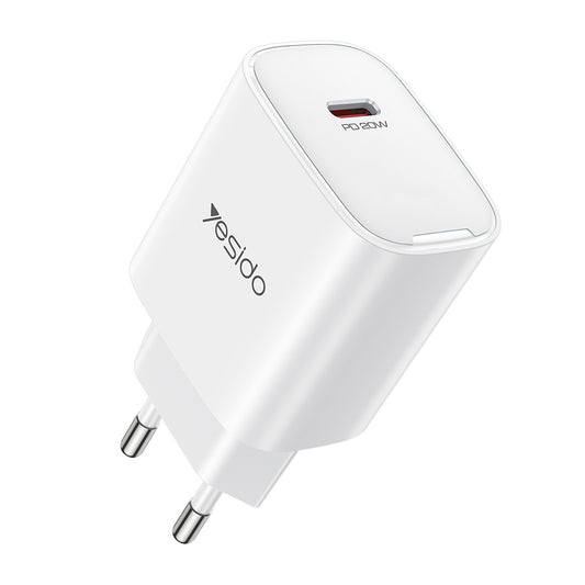 Incarcator Retea Yesido YC01E, 20W, 3A, 1 x USB-C, Alb