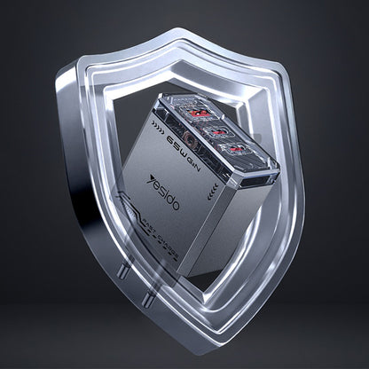 Incarcator Retea Yesido YC101, 65W, 3.25A, 1 x USB-A - 2 x USB-C, Negru