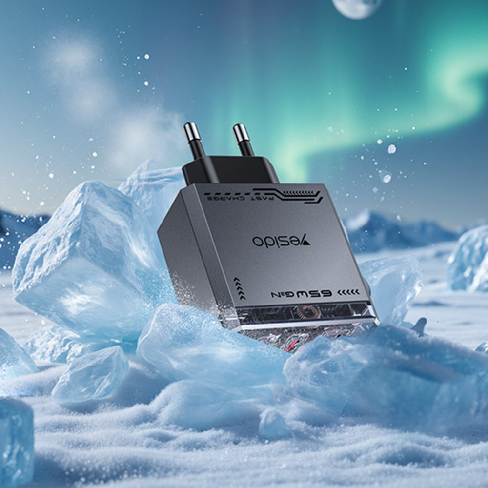 Incarcator Retea Yesido YC101, 65W, 3.25A, 1 x USB-A - 2 x USB-C, Negru