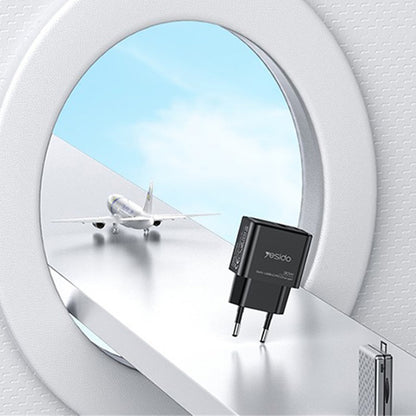 Incarcator Retea Yesido YC64, 30W, 3A, 1 x USB-A - 1 x USB-C, Negru