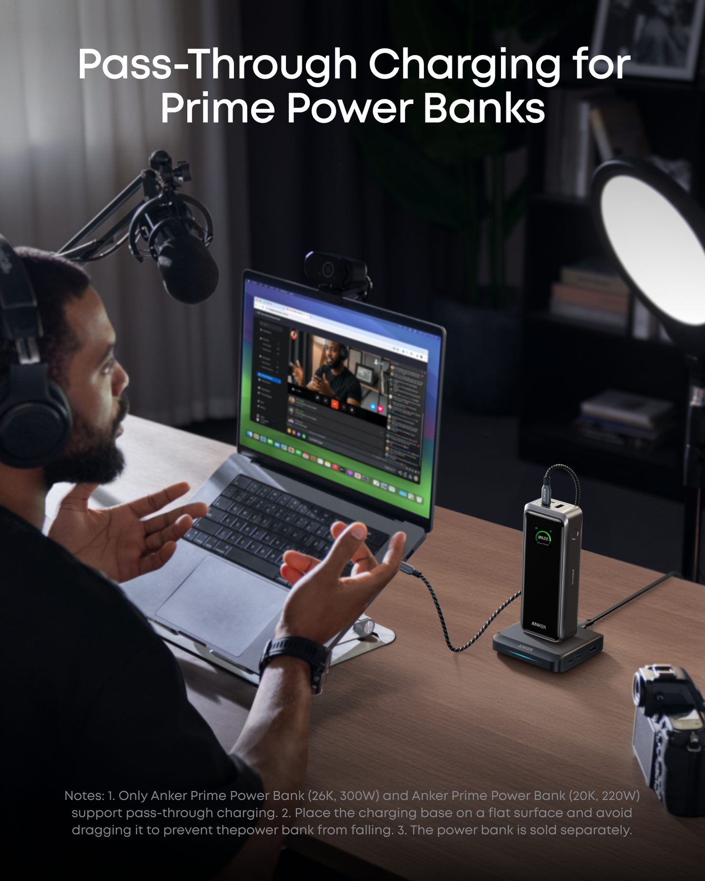 Incarcator Statie Anker pentru baterie externa Prime, 150W, 5A, 1 x Pogo Pin - 1 x USB-A - 2 x USB-C, Negru A1903G11