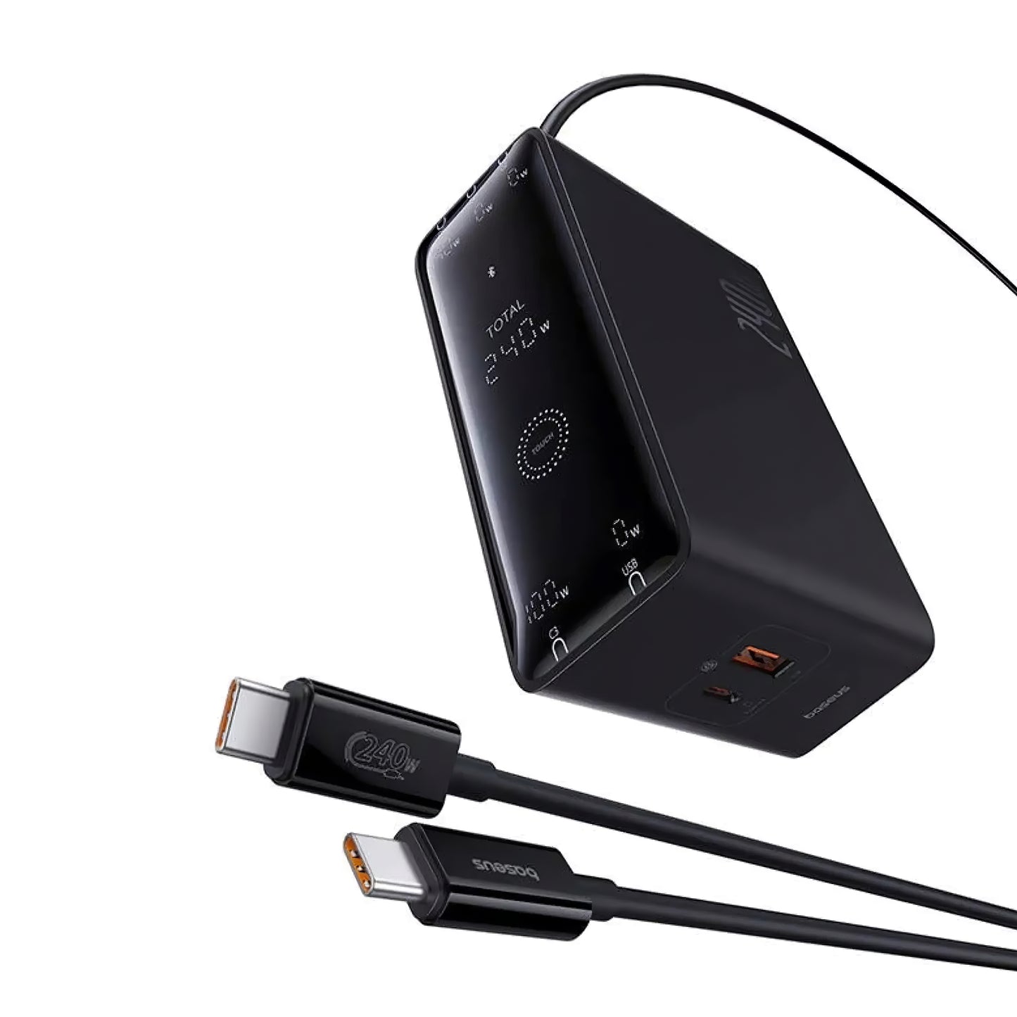 Incarcator Statie Baseus 5in1, 240W, 5A, 1 x USB-A - 3 x USB-C - 1 x DC, Negru P10163901113-00