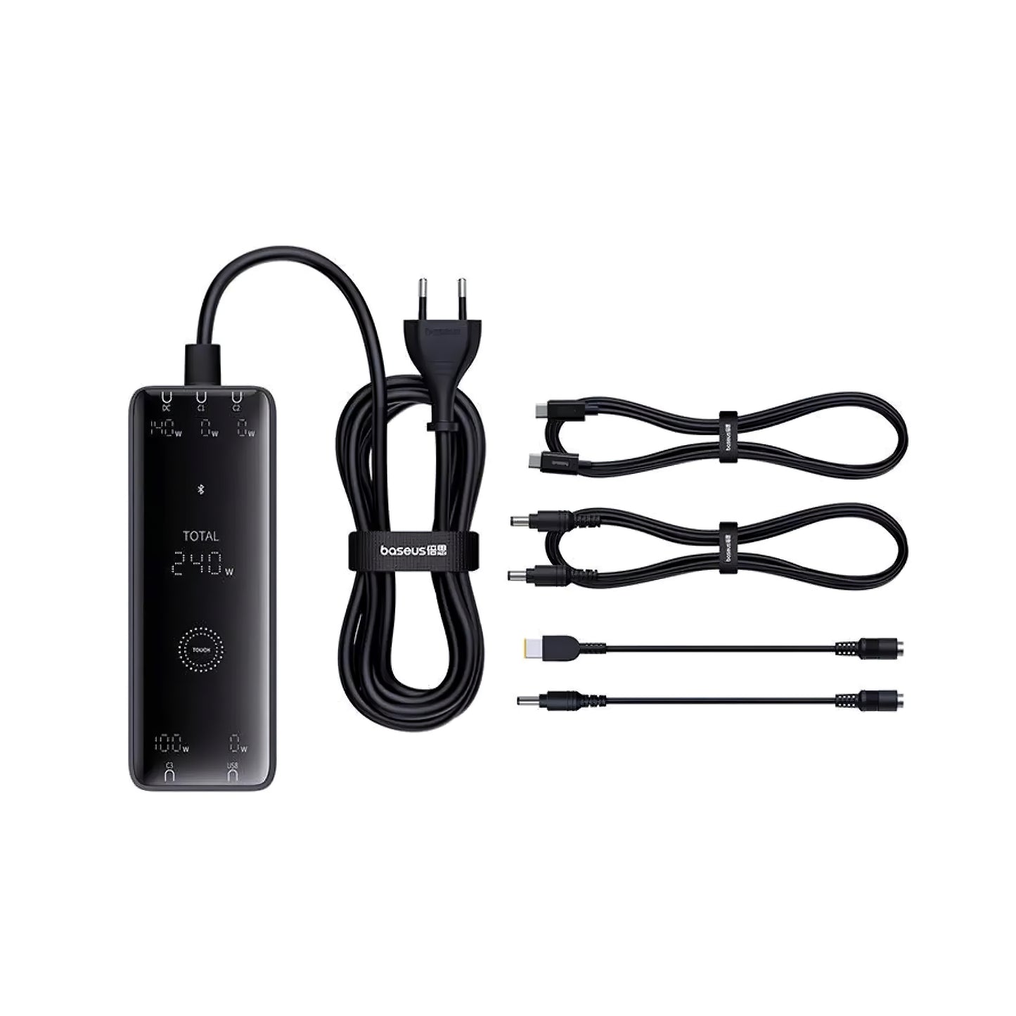 Incarcator Statie Baseus 5in1, 240W, 5A, 1 x USB-A - 3 x USB-C - 1 x DC, Negru P10163901113-00