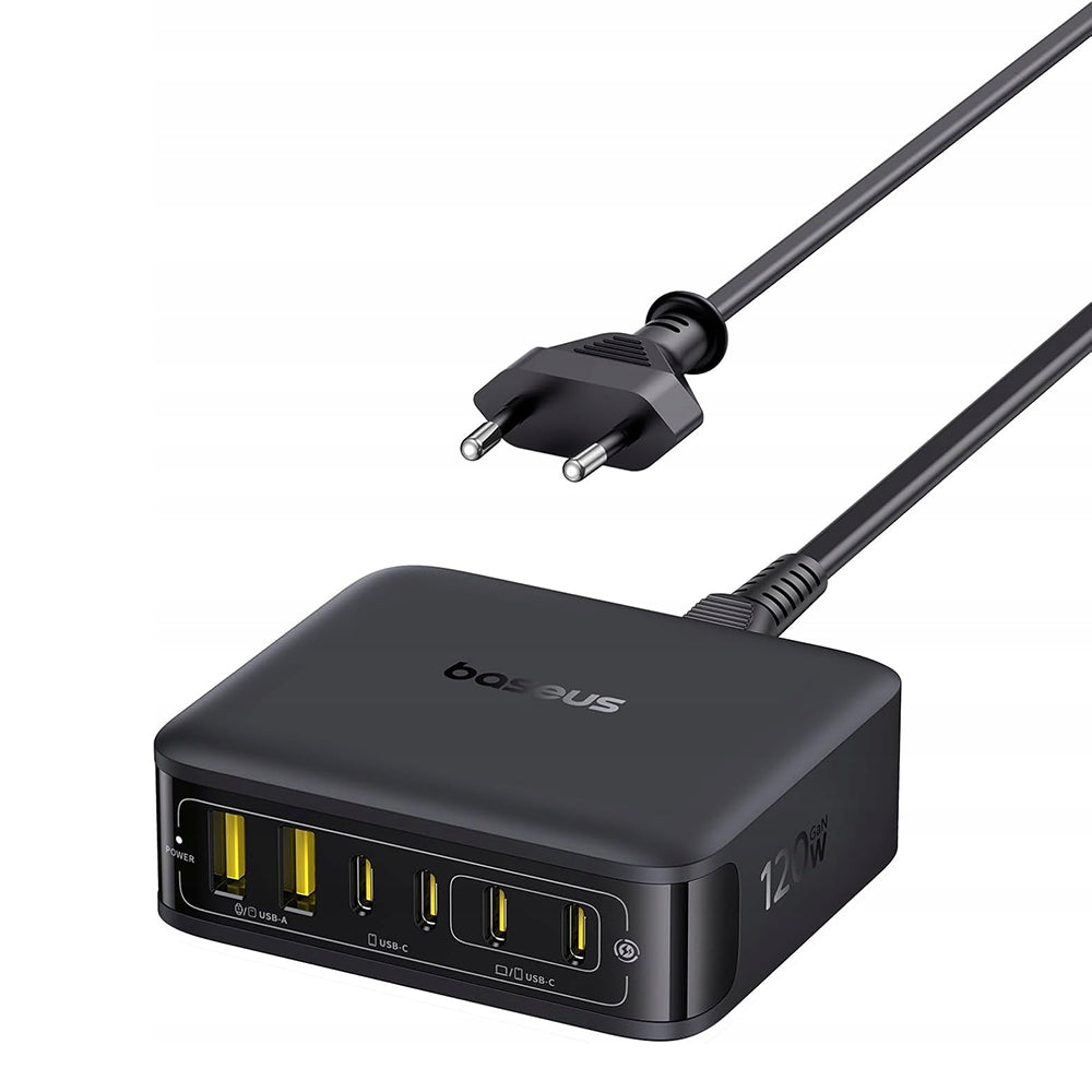 Incarcator Statie Baseus EnerFill FH21, 120W, 3.25A, 2 x USB-A - 4 x USB-C, Negru E0120T00