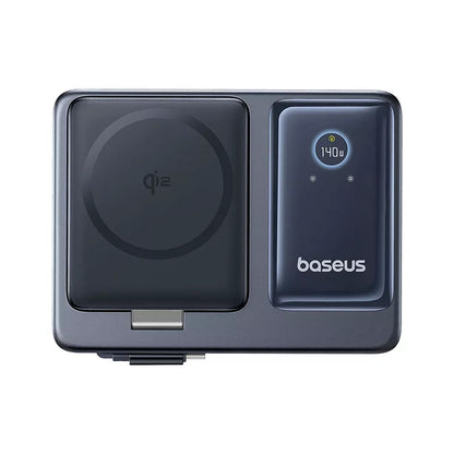 Incarcator Statie Baseus Nomos QI 5in1, 140W, 5A, 1 x USB-A - 2 x USB-C, Negru P10178800123-00