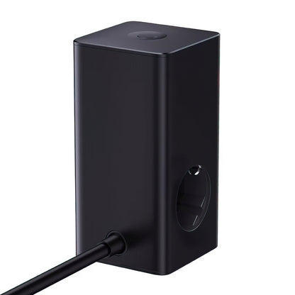 Incarcator Statie Baseus PowerCombo Tower, 100W, 5A, 2 x Schuko - 2 x USB-A - 2 x USB-C, Negru E00023609113-00