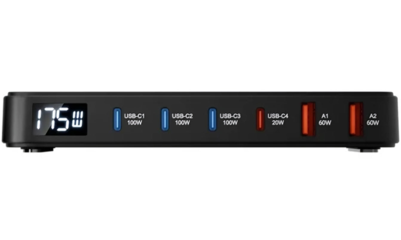 Incarcator Statie BlitzWolf BW-S30, 175W, 5A, 2 x USB-A - 4 x USB-C, Negru