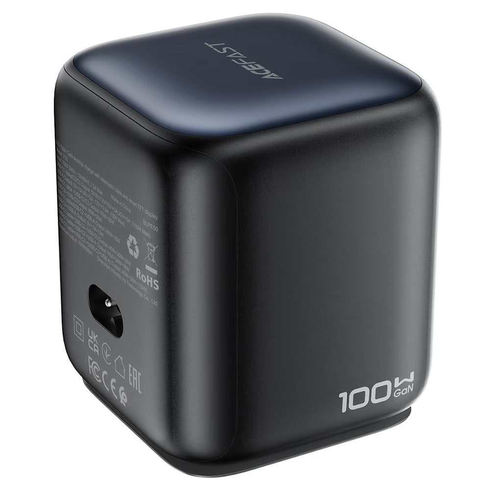 Incarcator Statie Cu Cablu USB-C Acefast Z10, 100W, 1 x USB-A - 2 x USB-C, Negru