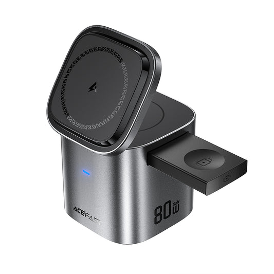 Incarcator Statie Cu Cablu USB-C Acefast Z9 QI 6in1, 80W, 1 x USB-C - 1 x USB-A, Negru