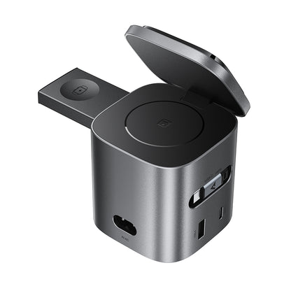 Incarcator Statie Cu Cablu USB-C Acefast Z9 QI 6in1, 80W, 1 x USB-C - 1 x USB-A, Negru