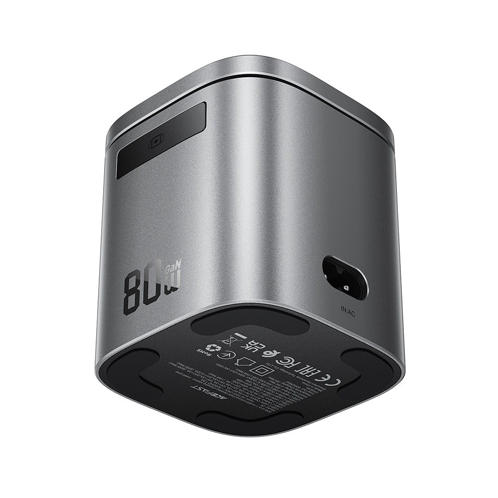 Incarcator Statie Cu Cablu USB-C Acefast Z9 QI 6in1, 80W, 1 x USB-C - 1 x USB-A, Negru