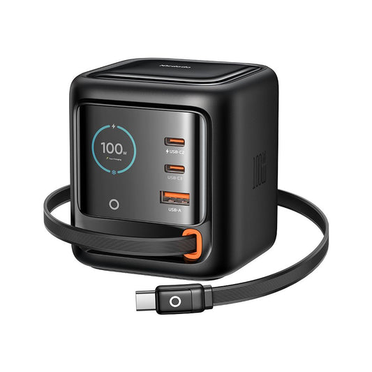 Incarcator Statie Cu Cablu USB-C Mcdodo FreeGo CH-1391 Display, 100W, 5A, 1 x USB-A - 2 x USB-C, Negru
