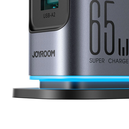 Incarcator Statie Joyroom JR-TCM02 UK, 65W, 3.25A, 2 x USB-A - 4 x USB-C, Gri