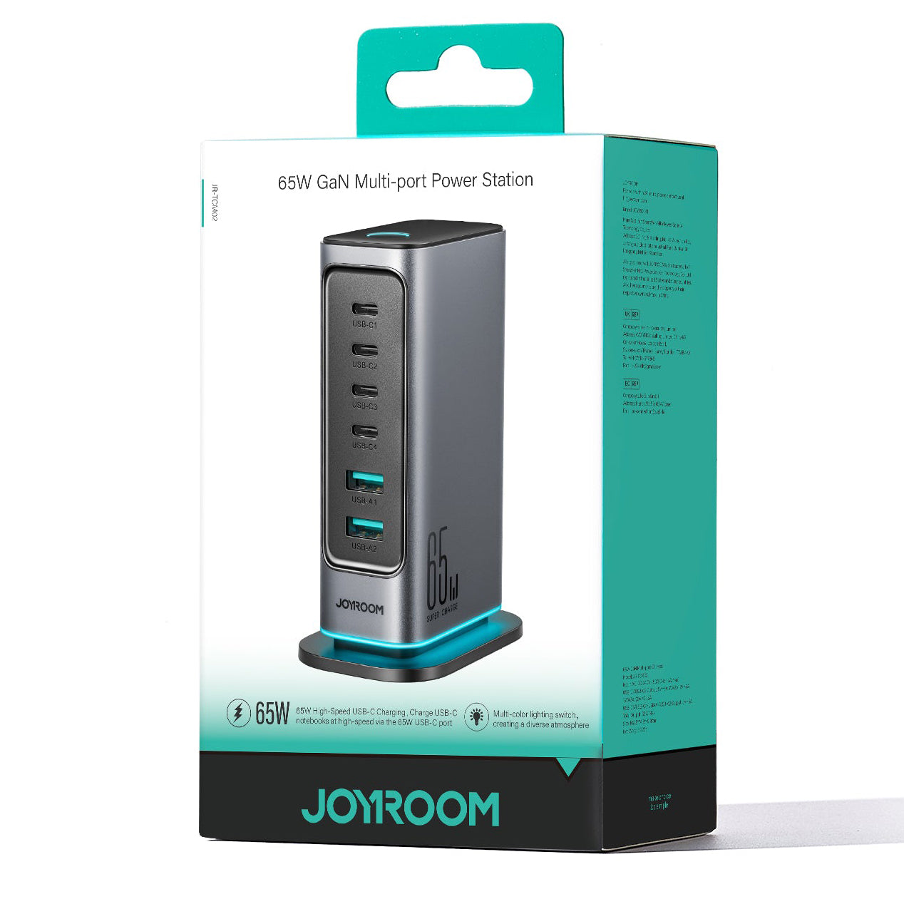 Incarcator Statie Joyroom JR-TCM02, 65W, 3.25A, 2 x USB-A - 4 x USB-C, Gri