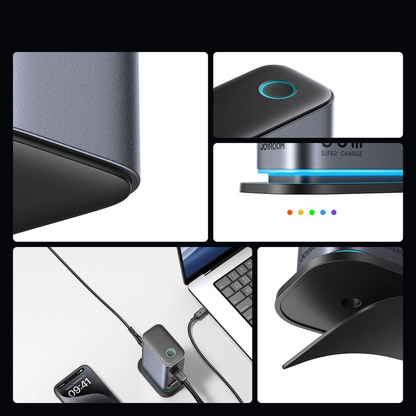Incarcator Statie Joyroom JR-TCM02 UK, 65W, 3.25A, 2 x USB-A - 4 x USB-C, Gri