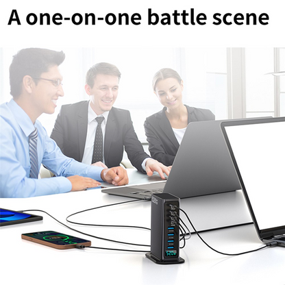 Incarcator Statie OEM, 520W, 5A, 4 x USB-A - 4 x USB-C, Gri