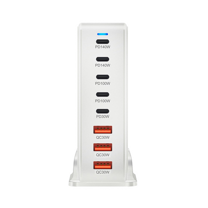 Incarcator Statie OEM, 600W, 4 x USB-A - 4 x USB-C, Alb