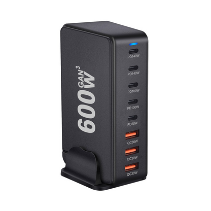 Incarcator Statie OEM, 600W, 4 x USB-A - 4 x USB-C, Negru
