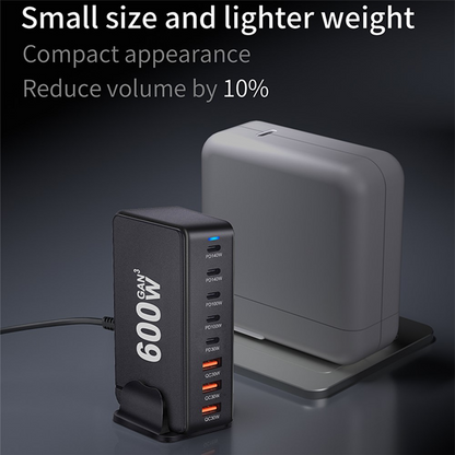 Incarcator Statie OEM, 600W, 4 x USB-A - 4 x USB-C, Alb