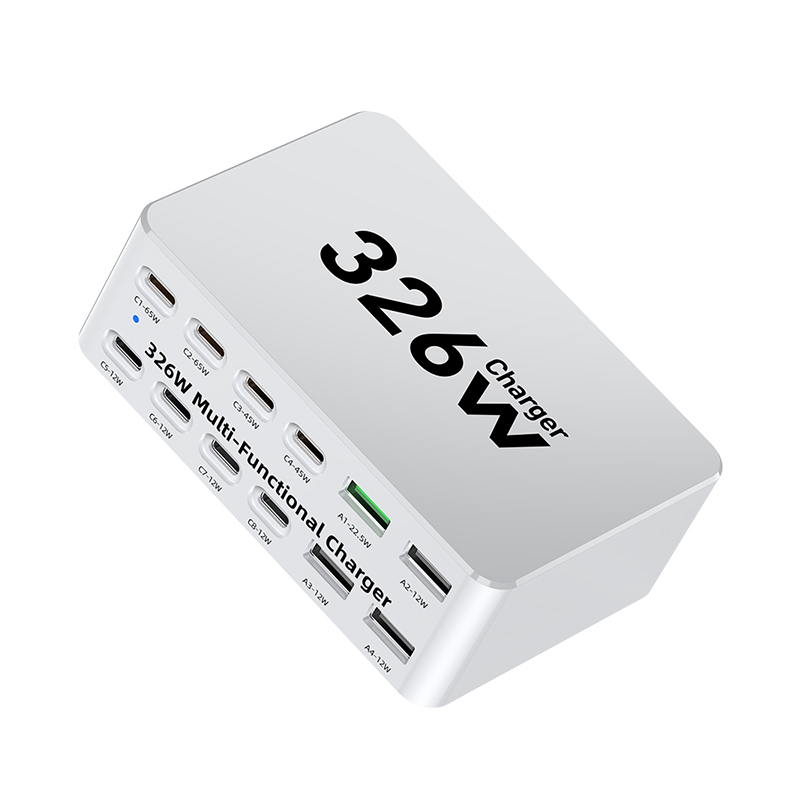 Incarcator Statie OEM WLX-818E, 326W, 3.25A, 4 x USB-A - 8 x USB-C, Alb