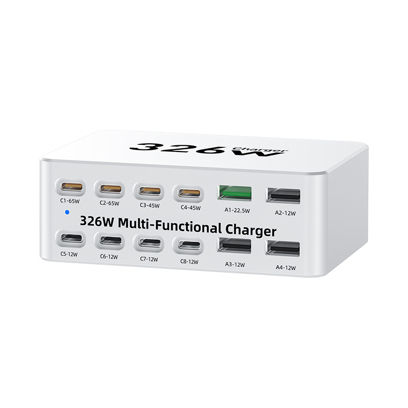 Incarcator Statie OEM WLX-818E, 326W, 3.25A, 4 x USB-A - 8 x USB-C, Alb