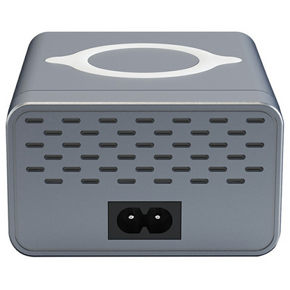 Incarcator Statie OEM WLX-M3 QI, 80W, 4 x USB-A - 4 x USB-C, Gri