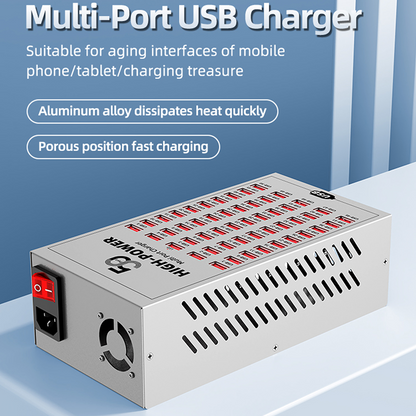 Incarcator Statie OEM WLX-T2A, 200W, 2.4A, 50 x USB-A, Argintiu
