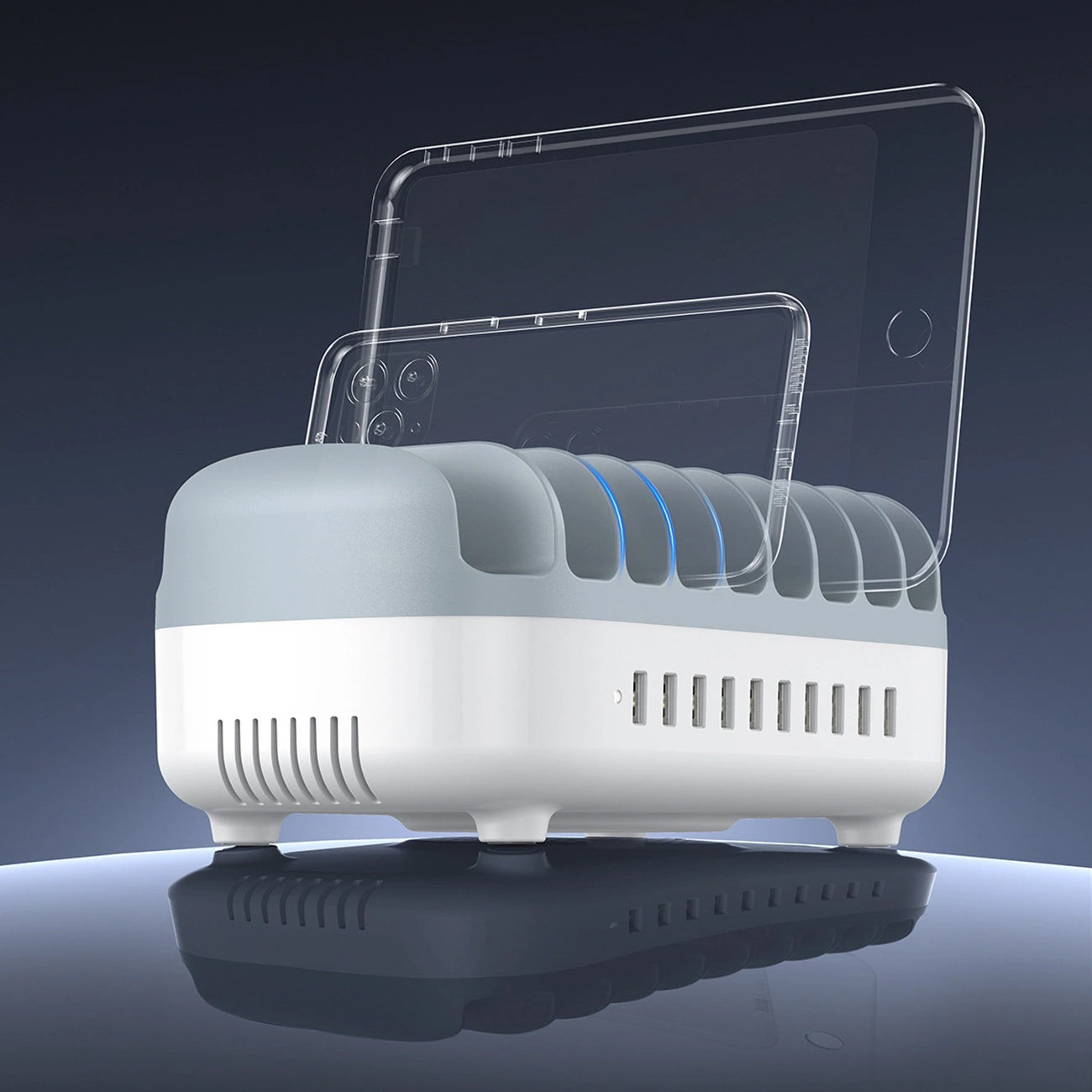 Incarcator Statie Orico DUK-10P-V1, 120W, 2.4A, 10 x USB-A, Alb
