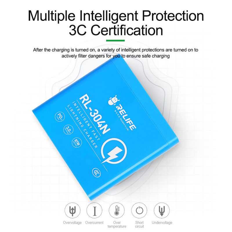 Incarcator Statie Relife RL-304N, 87W, 3A, 2 x USB-C - 4 x USB-A, Albastru