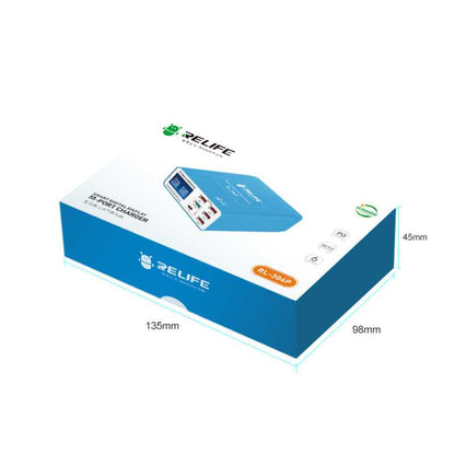 Incarcator Statie Relife RL-304P, 40W, 3A, 1 x USB-C - 5 x USB-A, Albastru