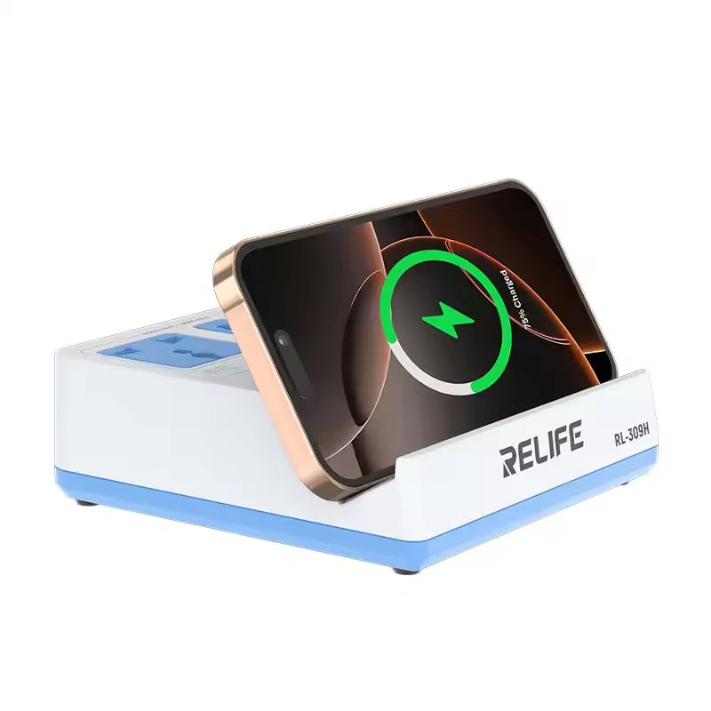 Incarcator Statie Relife RL-309H QI, 72W, 1 x USB-A - 3 x USB-C, Alb