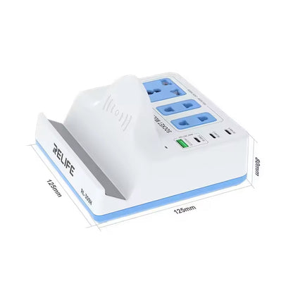 Incarcator Statie Relife RL-309H QI, 72W, 1 x USB-A - 3 x USB-C, Alb