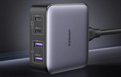Incarcator Statie UGREEN CD327 Nexode, 65W, 3.25A, 2 x USB-A - 2 x USB-C, Negru