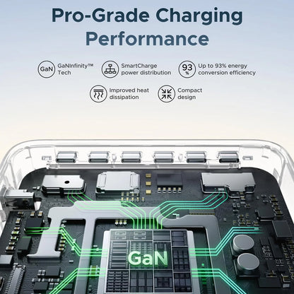 Incarcator Statie UGREEN Nexode Pro X783 (75753B) Display, 300W, 5A, 1 x USB-A - 6 x USB-C - 1 x DC, Gri