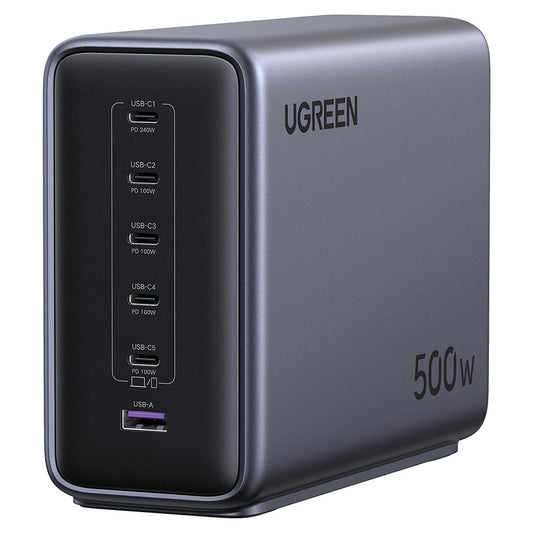 Incarcator Statie UGREEN Nexode X759 (55550B), 500W, 5A, 1 x USB-A - 5 x USB-C, Gri