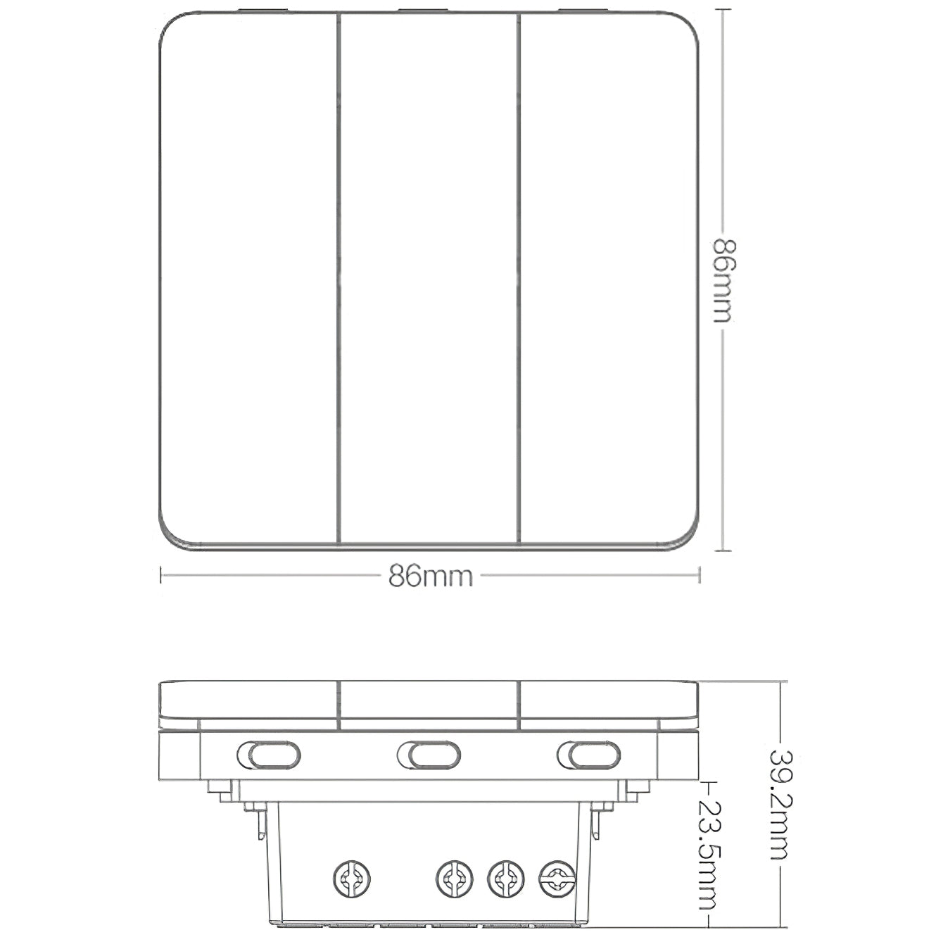 Intrerupator Yeelight, Wi-Fi, 3 Butoane, Alb YLKG14YL