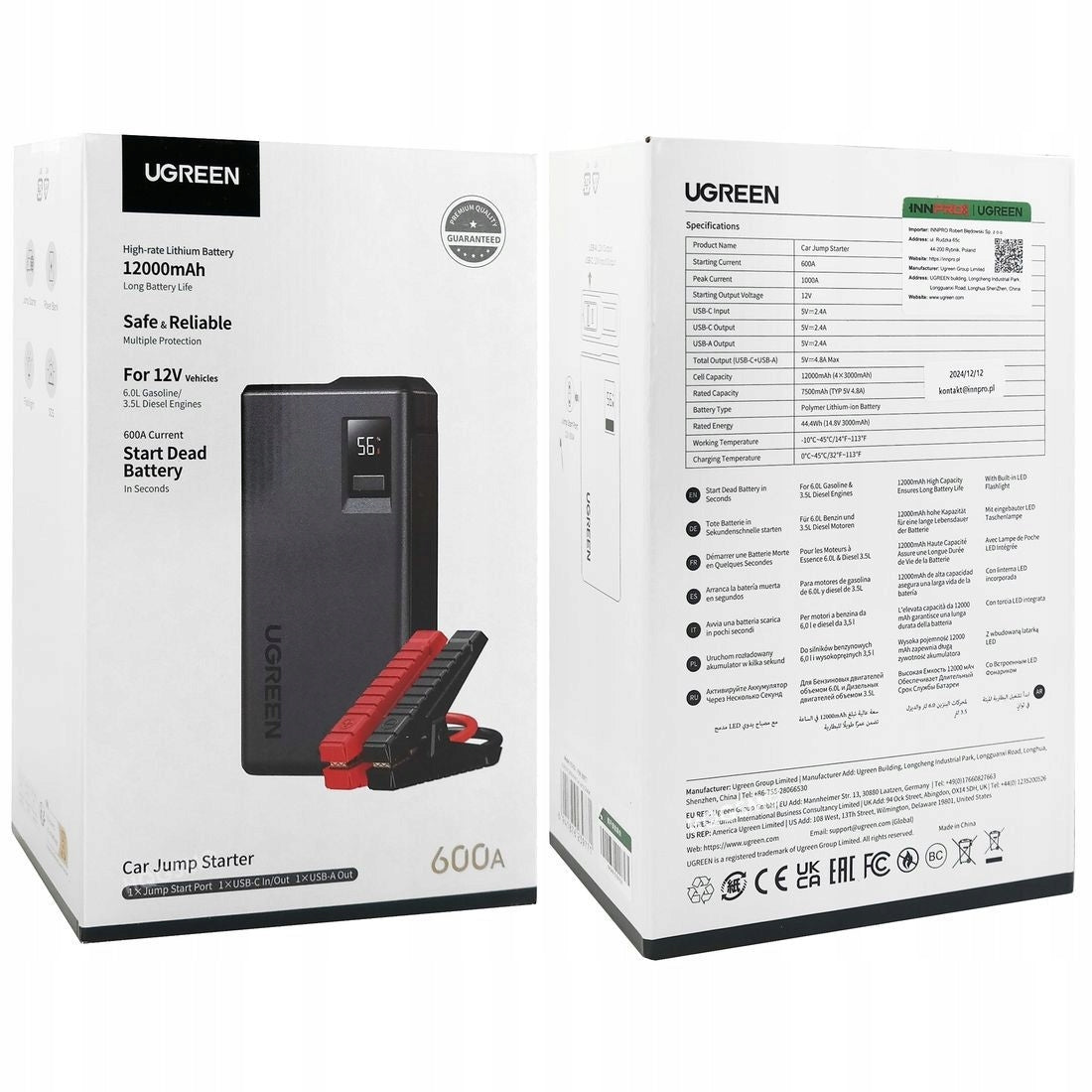 Jump Starter Auto UGREEN ES702, 1000A