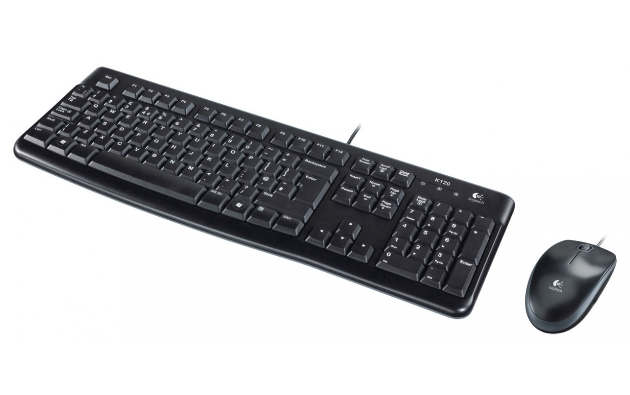Kit Tastatura Mouse Wired USB Logitech MK120, Negru
