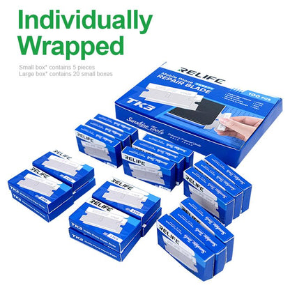 Lama Rezerva Relife TK3 pentru instrument de indepartat adeziv UV / OCA, Set 100 bucati