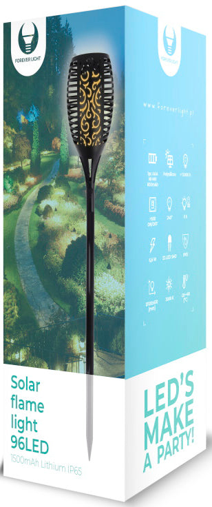Lampa Solara Forever, 96Led, 2800K, IP65, Neagra