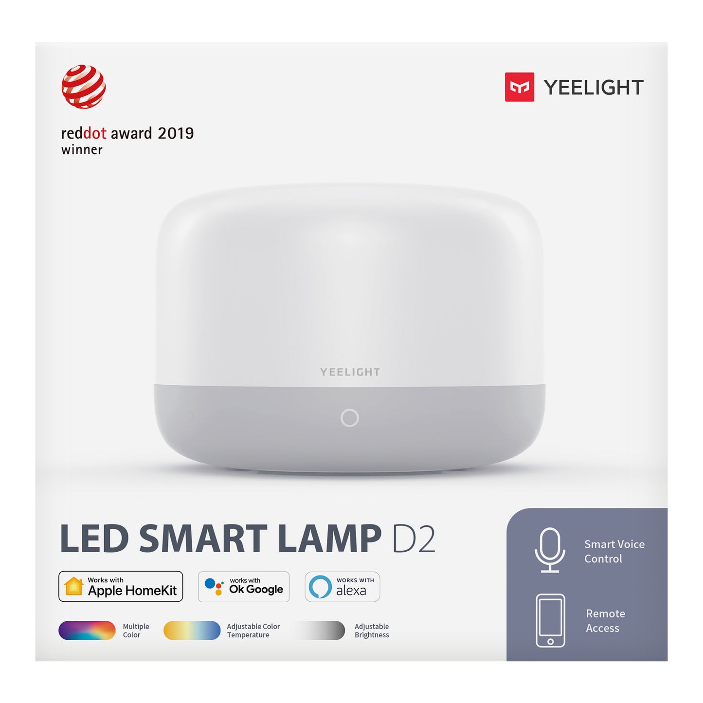 Lampa Veghe Yeelight D2, Wi-Fi, 5W, 1700K - 6500K, 240lm, RGB, Alba YLCT01YL