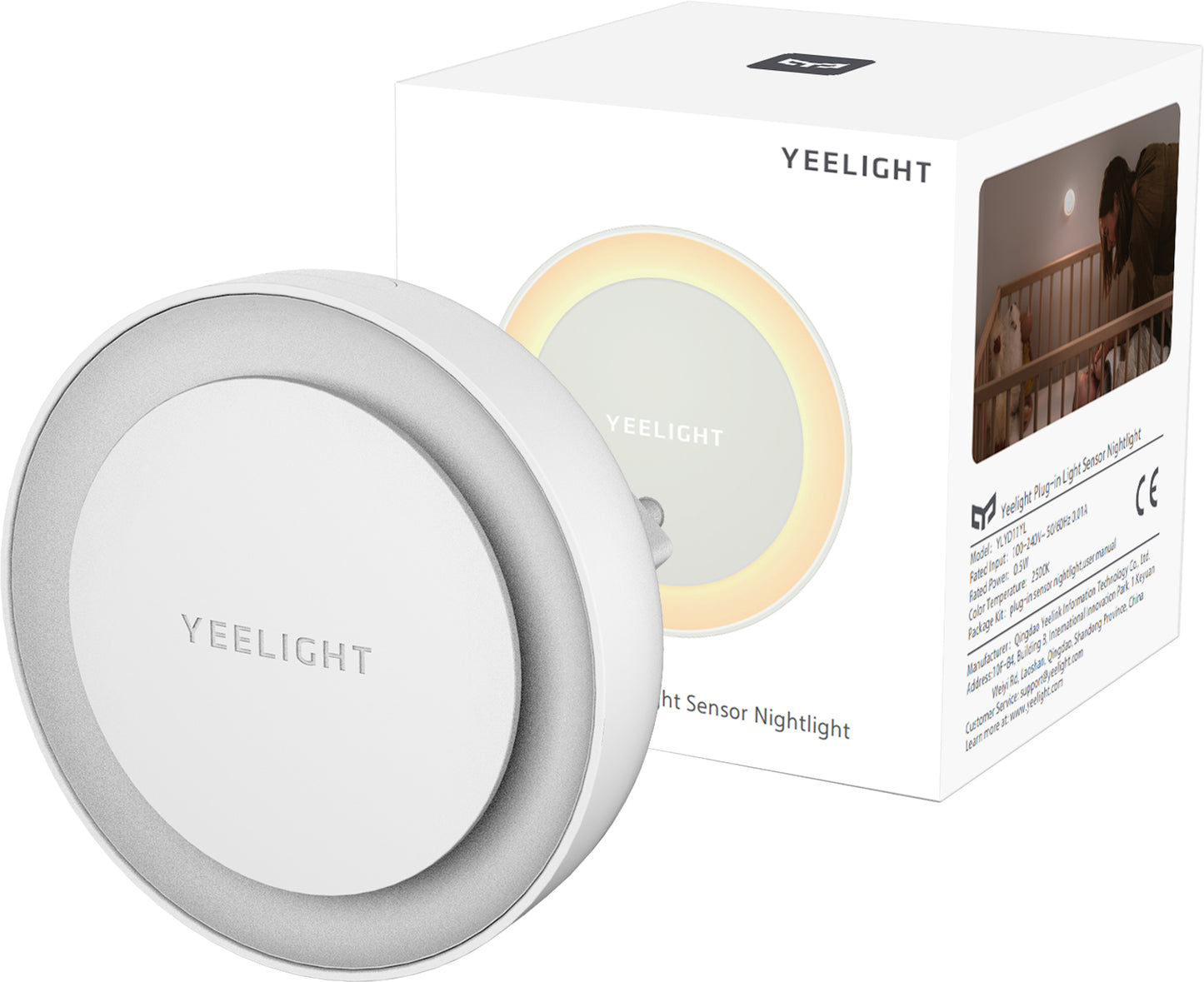 Lampa Led Veghe Yeelight Plug-in Nightlight, 0.5W, 2500K, Senzor, Versiune UK, Alba YLYD11YL