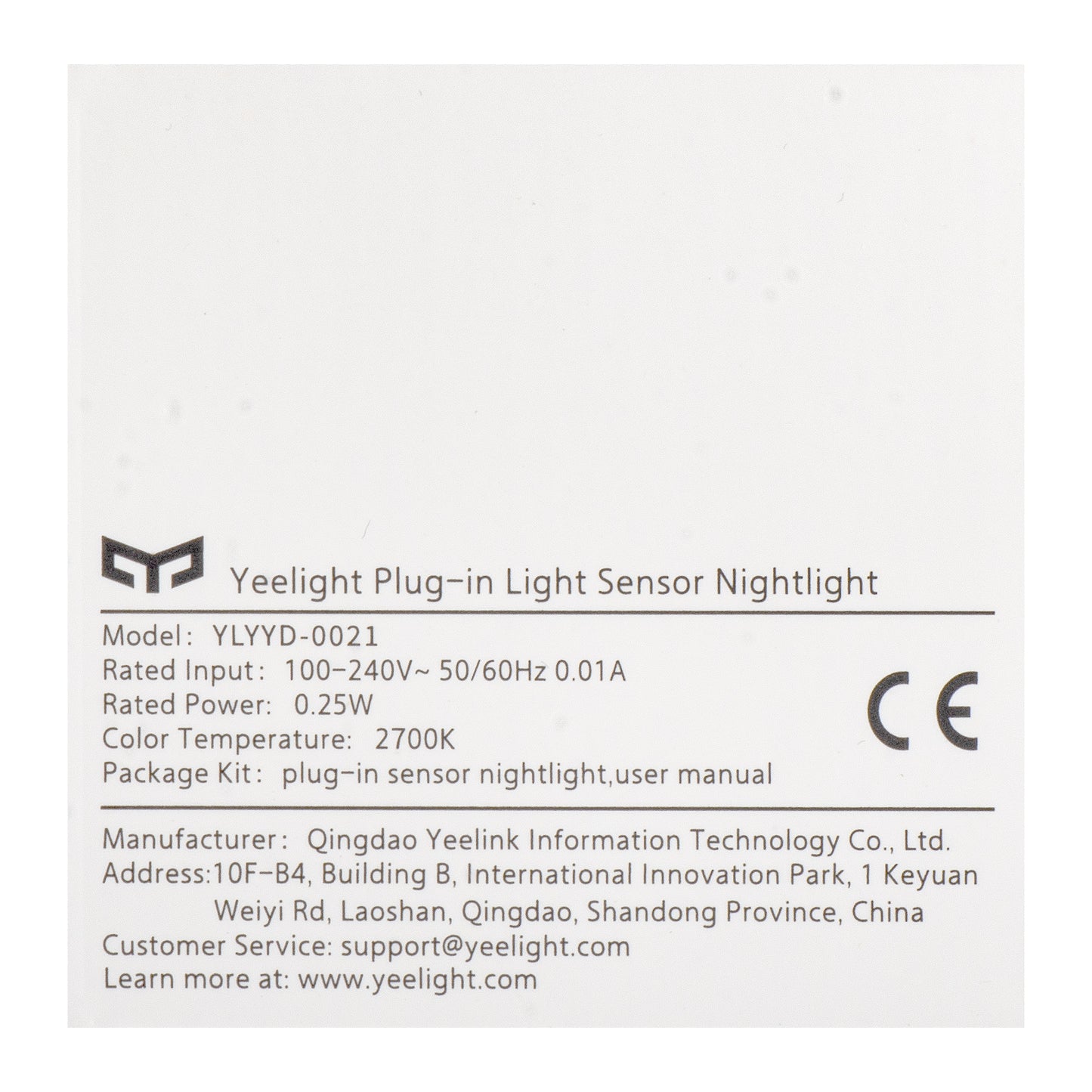 Lampa Veghe Yeelight Plug-in Nightlight Lite, 0.25W, 2700K, Senzor, Alba YLYYD-0021